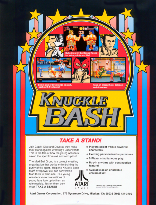 Knuckle Bash Arcade Game Cover